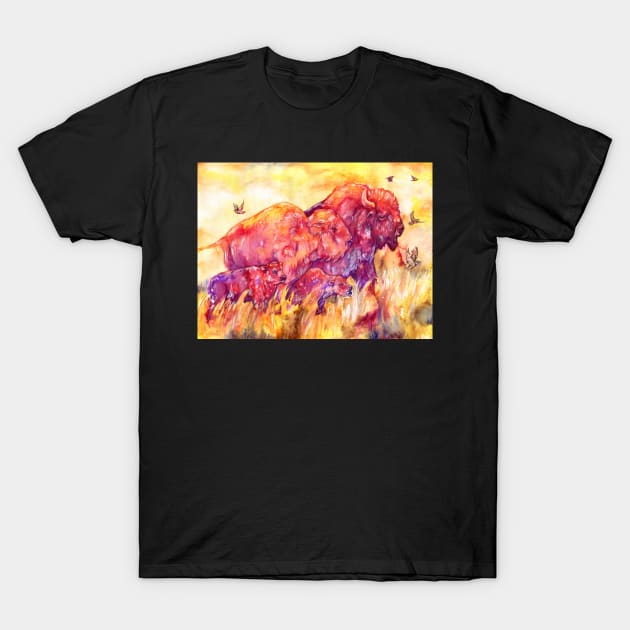 Prairie Giants- American Bison T-Shirt by 10000birds